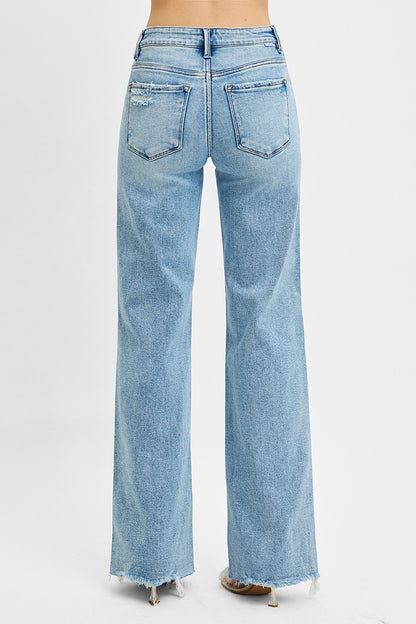 Risen Tummy Control Mid Rise Wide Jeans - Brazos Avenue Market 