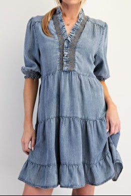 Denim Daydream Dress - Brazos Avenue Market 