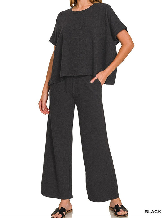 Cotton Slub Top & Pants Set