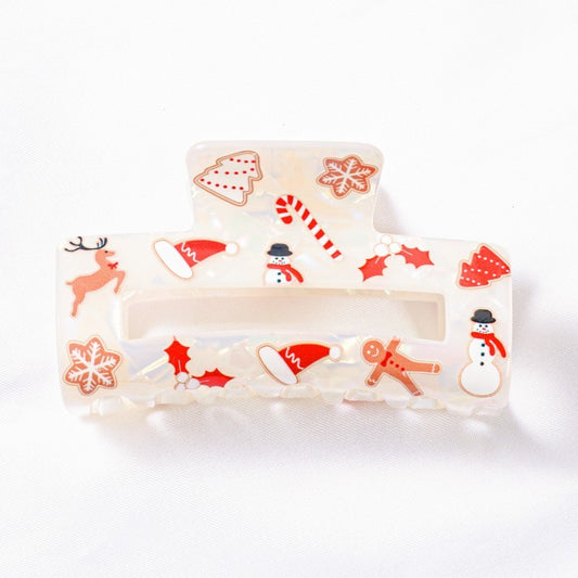 Christmas Tree Santa Holiday Hair Claw - Brazos Avenue Market 