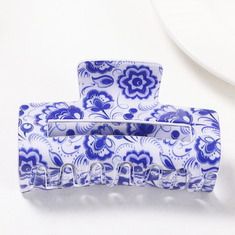 Vintage Porcelain Style Rectangle Hair Claw Clips - Brazos Avenue Market 