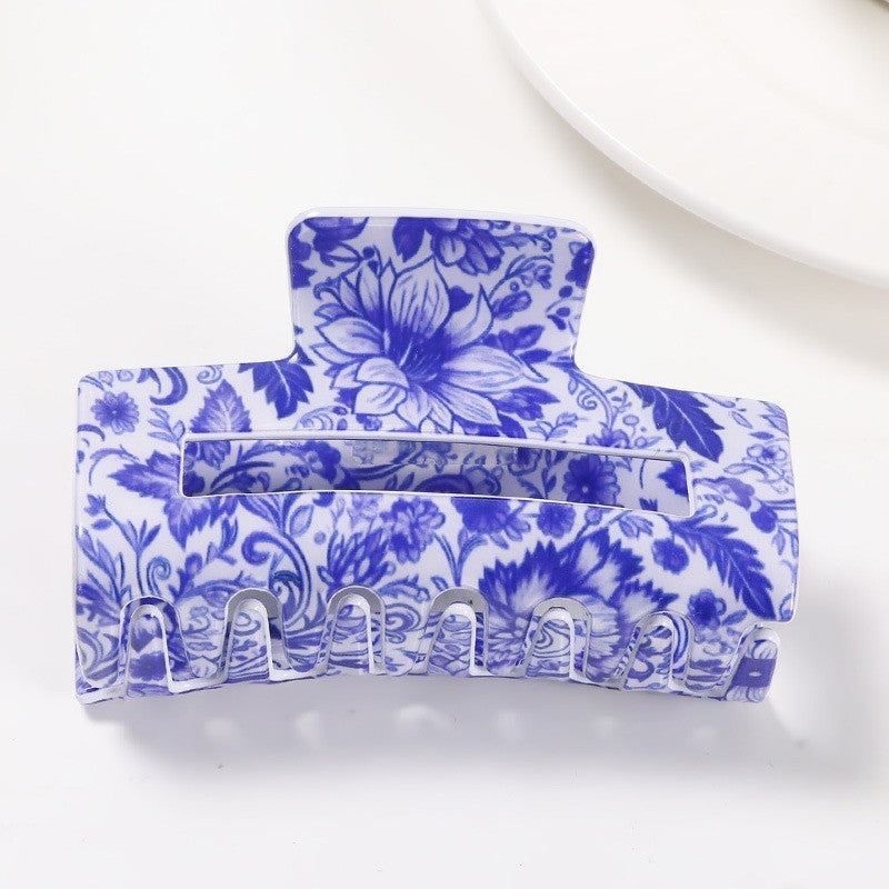 Vintage Porcelain Style Rectangle Hair Claw Clips - Brazos Avenue Market 