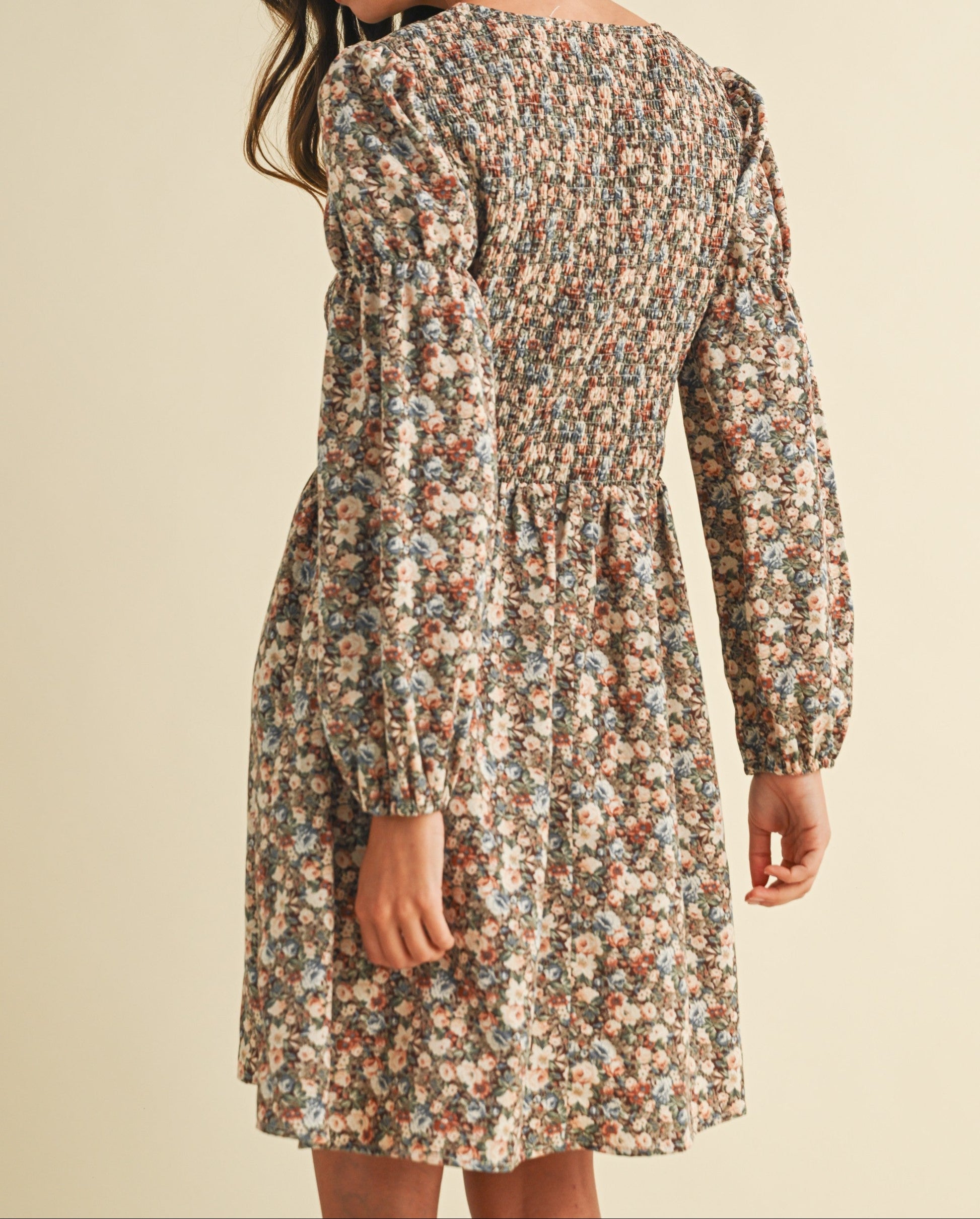 Vintage Flower Mini Dress - Brazos Avenue Market 