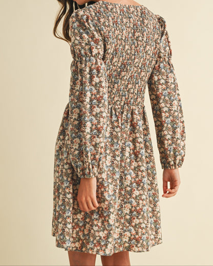 Vintage Flower Mini Dress - Brazos Avenue Market 