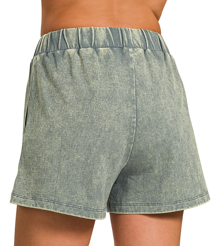 Washed Short Sleeve Top & Shorts Set - Brazos Avenue Market 