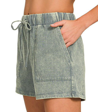 Washed Short Sleeve Top & Shorts Set - Brazos Avenue Market 