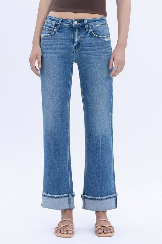 Lovervet Mid Rise Cuffed Jeans - Brazos Avenue Market 