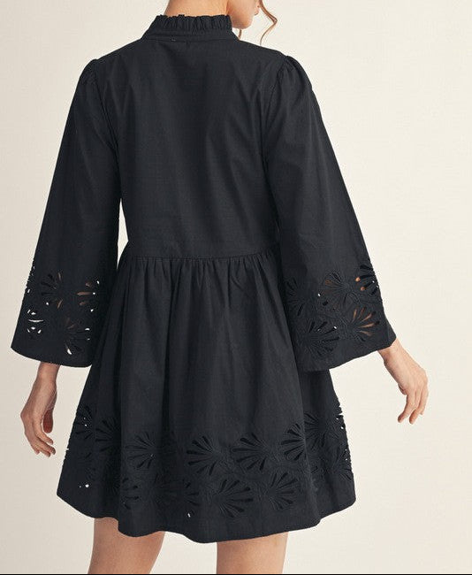 eyelet black dress Eyelet Accent Black Dress S