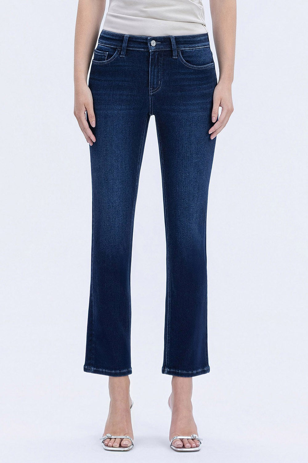 Vervet Mid Rise Ankle Slim Straight Jeans - Brazos Avenue Market 