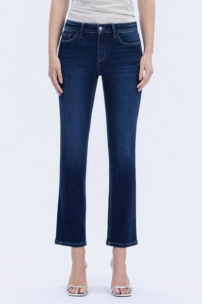Vervet Mid Rise Ankle Slim Straight Jeans - Brazos Avenue Market 