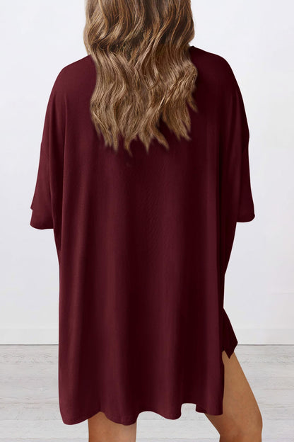 Oversized Short Sleeves Drop Shoulder Shorts Set - Brazos Avenue Market 