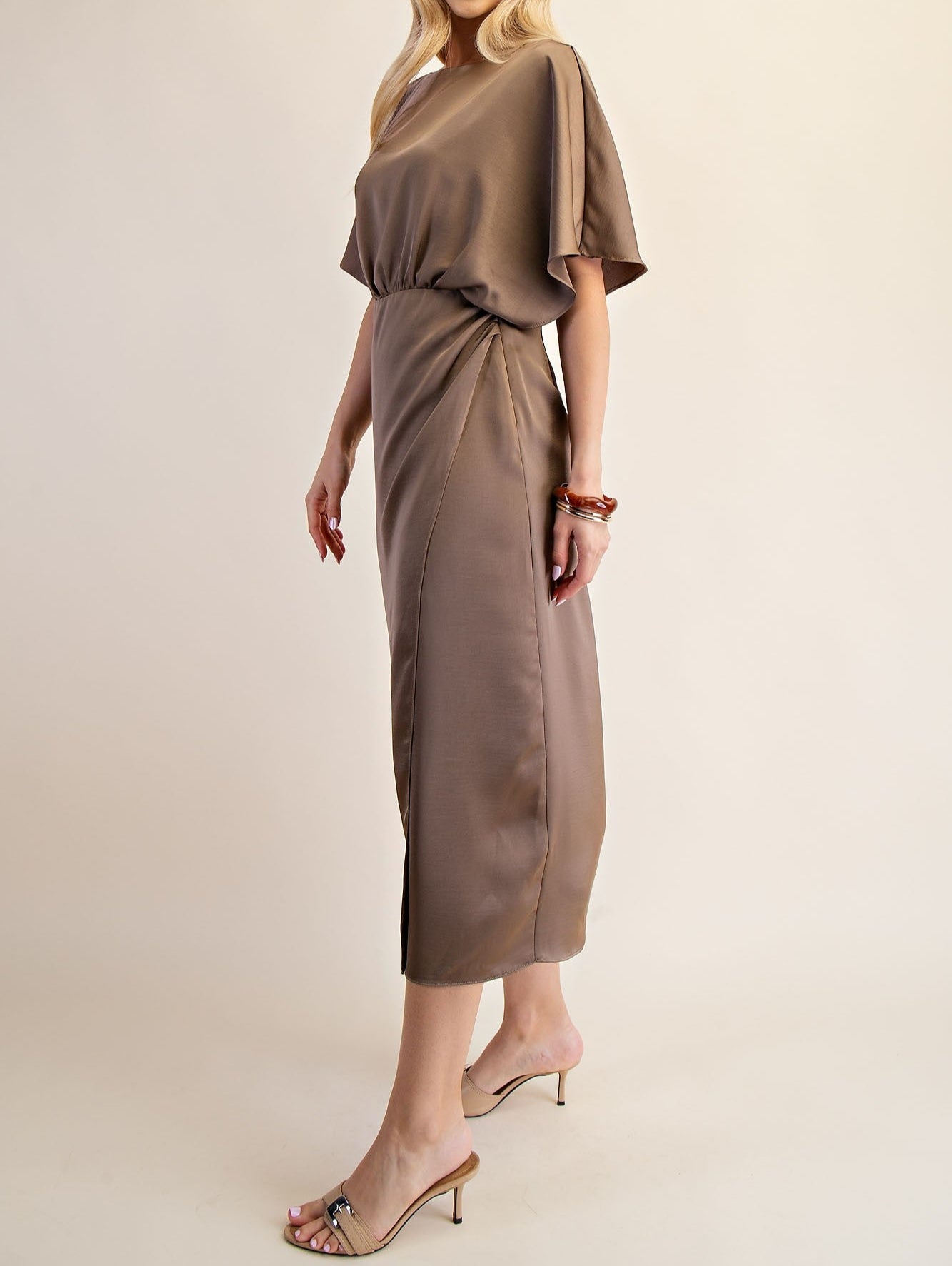 Mocha Glow Midi Dress - Brazos Avenue Market 
