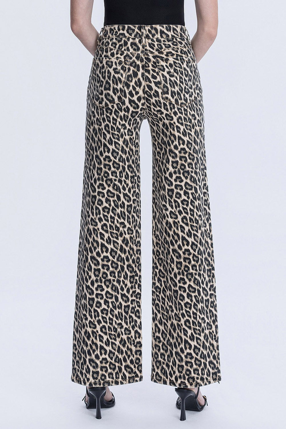 Lovervet Super High Rise Leopard Print Wide Leg Jeans - Brazos Avenue Market 