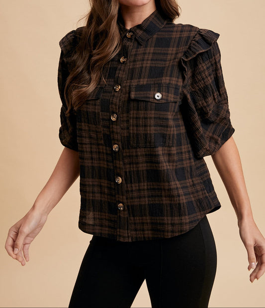 Rustic Plaid Top - Brazos Avenue Market 