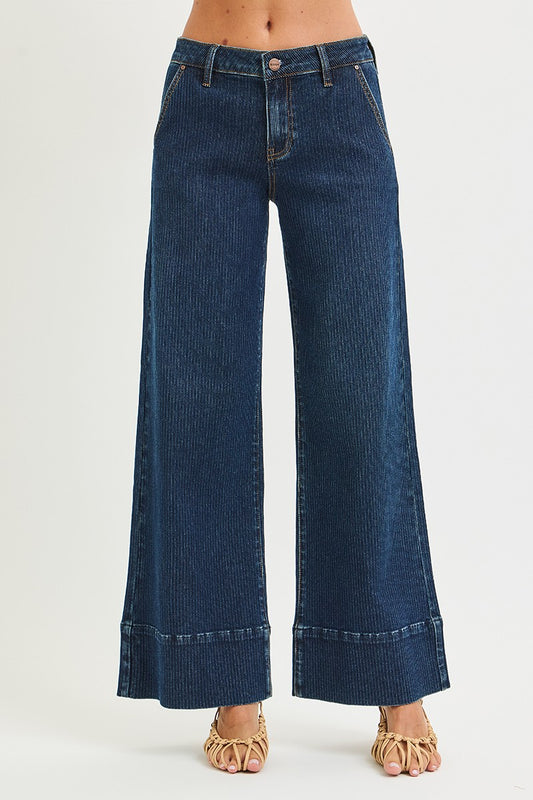 Risen Jeans Mid Rise Wide Leg Jeans - Brazos Avenue Market 