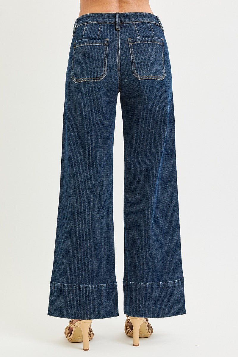 Risen Jeans Mid Rise Wide Leg Jeans - Brazos Avenue Market 