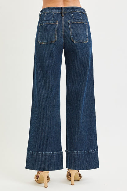 Risen Jeans Mid Rise Wide Leg Jeans - Brazos Avenue Market 