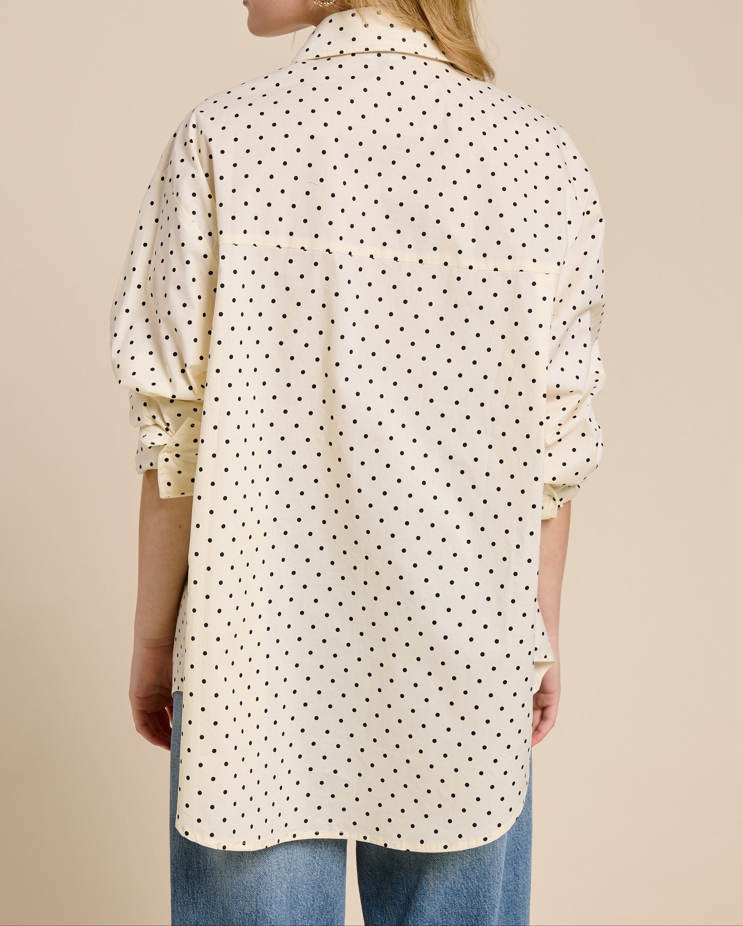 Polka Dot Oversized Button Down Shirt