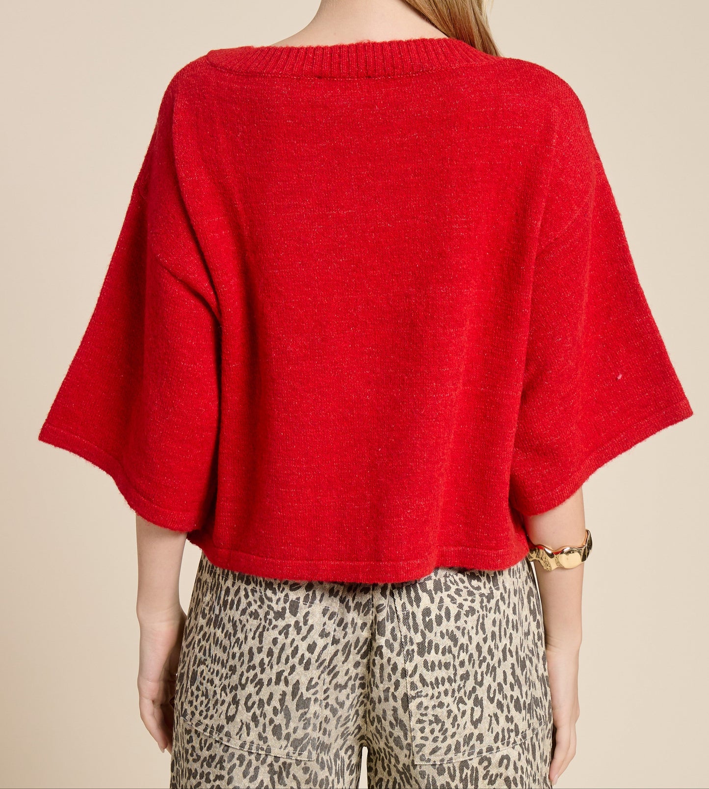 Button Front Short Sleeve Knit Cardigan - Brazos Avenue Market 