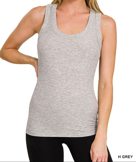 Ribbed Scoop Neck Tank Top