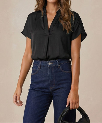 Drop Shoulder Blouse - Brazos Avenue Market 