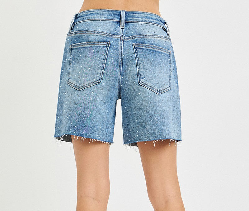 Risen Shorts With Rhinestones