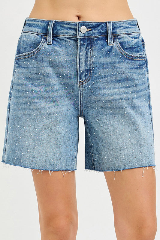 Risen Shorts With Rhinestones