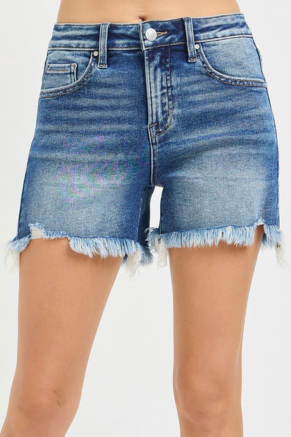 Risen Mid Rise Frayed Shorts