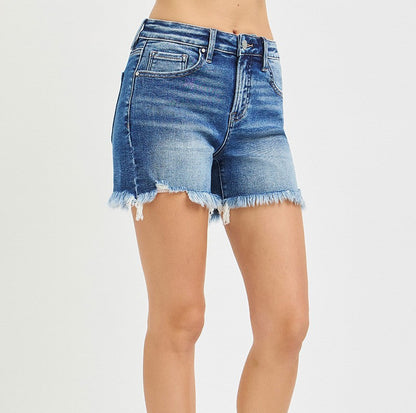 Risen Mid Rise Frayed Shorts