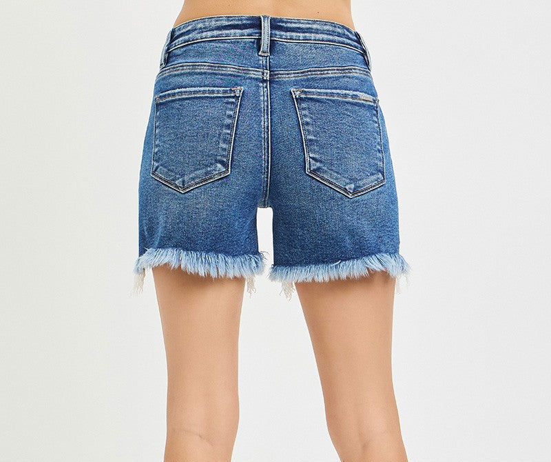 Risen Mid Rise Frayed Shorts