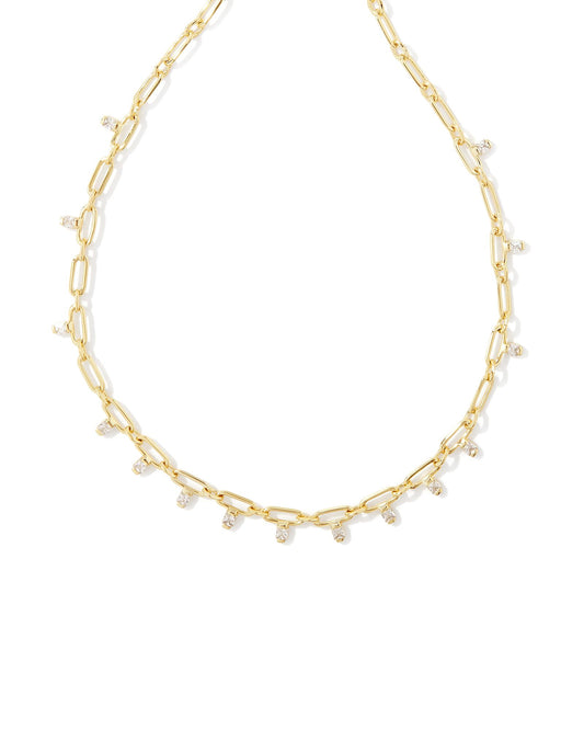 Lindy Gold Crystal Chain Necklace