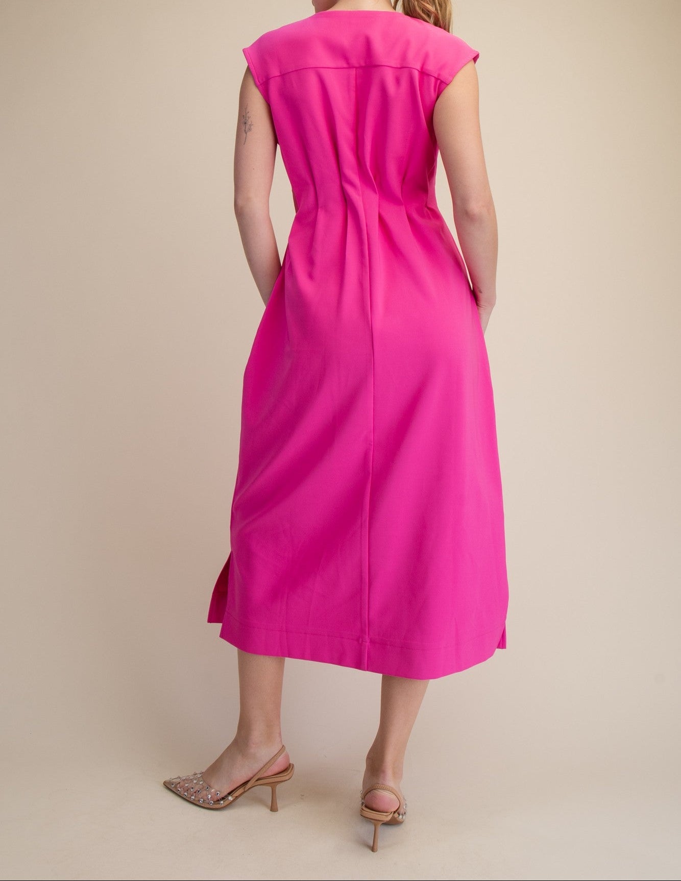 Pretty In Pink Midi Dress - Brazos Avenue Market 