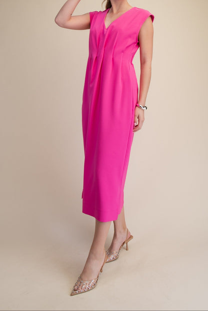 Pretty In Pink Midi Dress - Brazos Avenue Market 