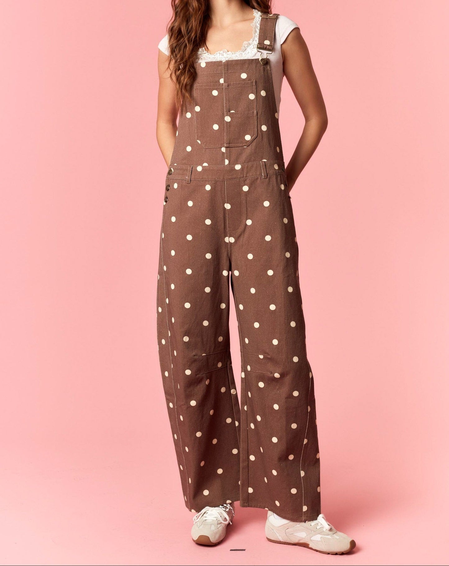 Polka Dot Printed Twill Overall - Brazos Avenue Market 