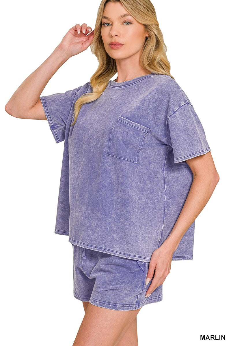 French Terry Relaxed Top & Short Set - Brazos Avenue Market 