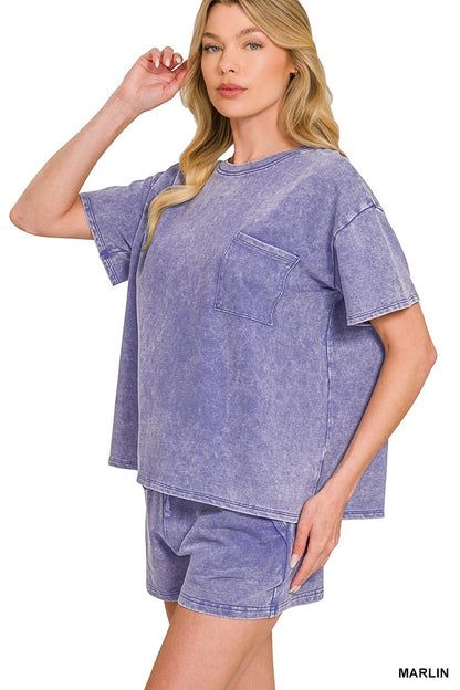 French Terry Relaxed Top & Short Set - Brazos Avenue Market 