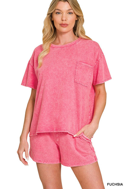 French Terry Relaxed Top & Short Set - Brazos Avenue Market 