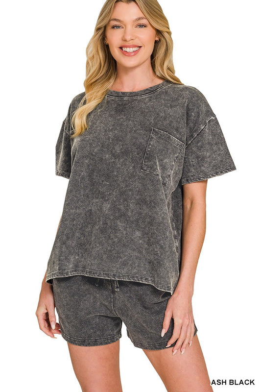 French Terry Relaxed Top & Short Set - Brazos Avenue Market 