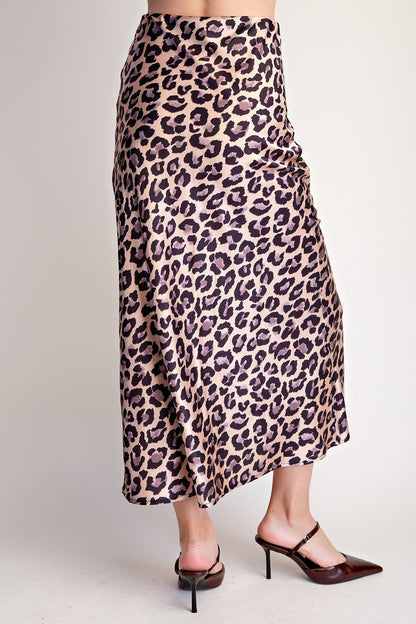 Animal Skirt High Waist Midi Length