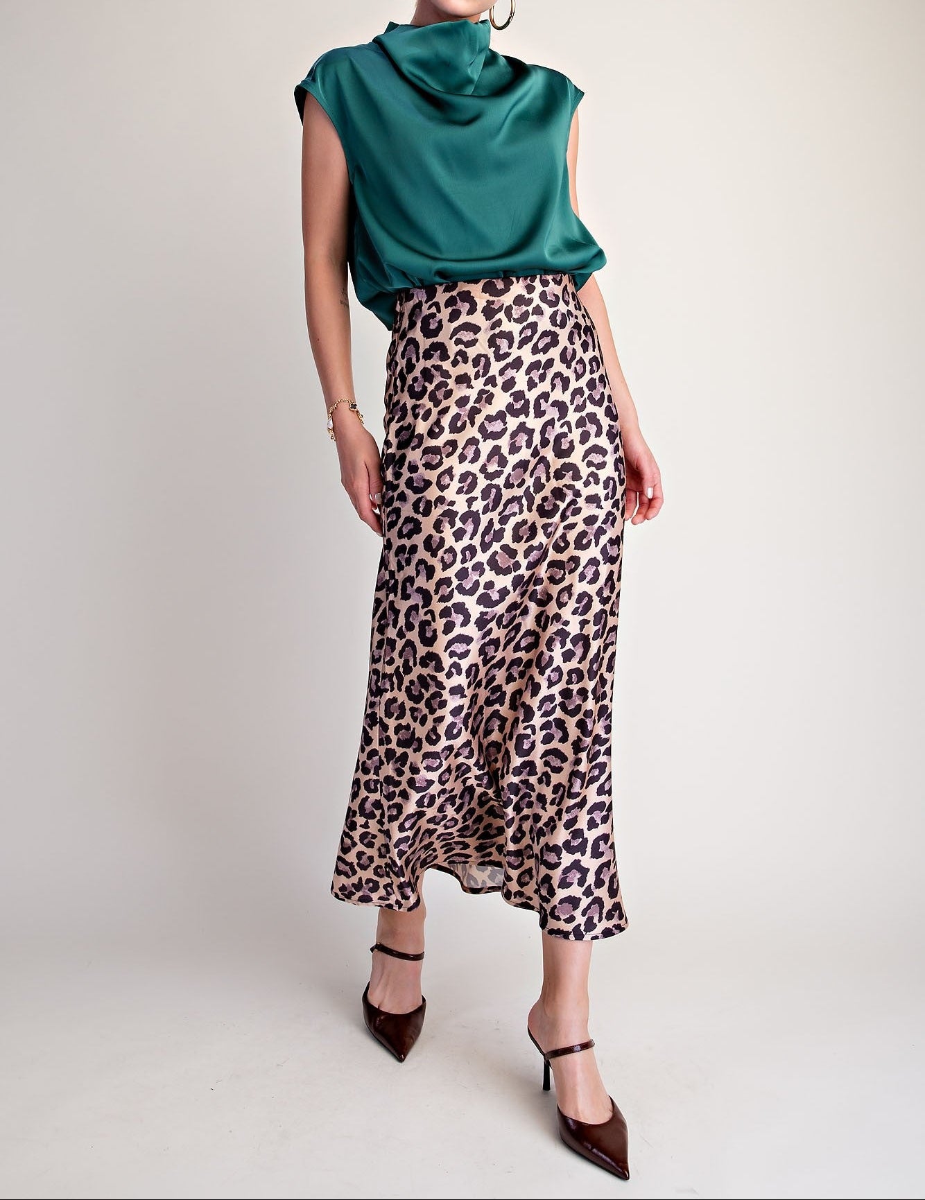 Animal Skirt High Waist Midi Length