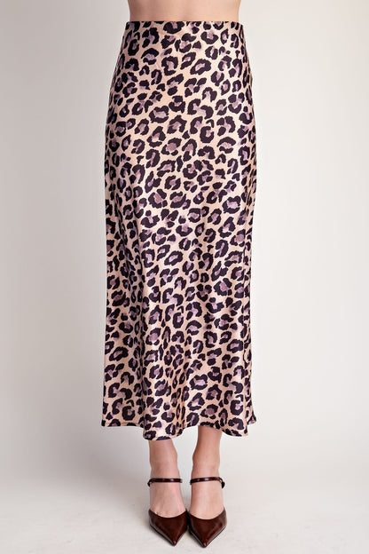 Animal Skirt High Waist Midi Length