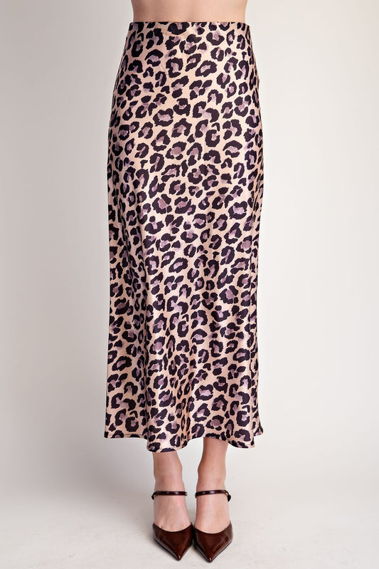 Animal Skirt High Waist Midi Length