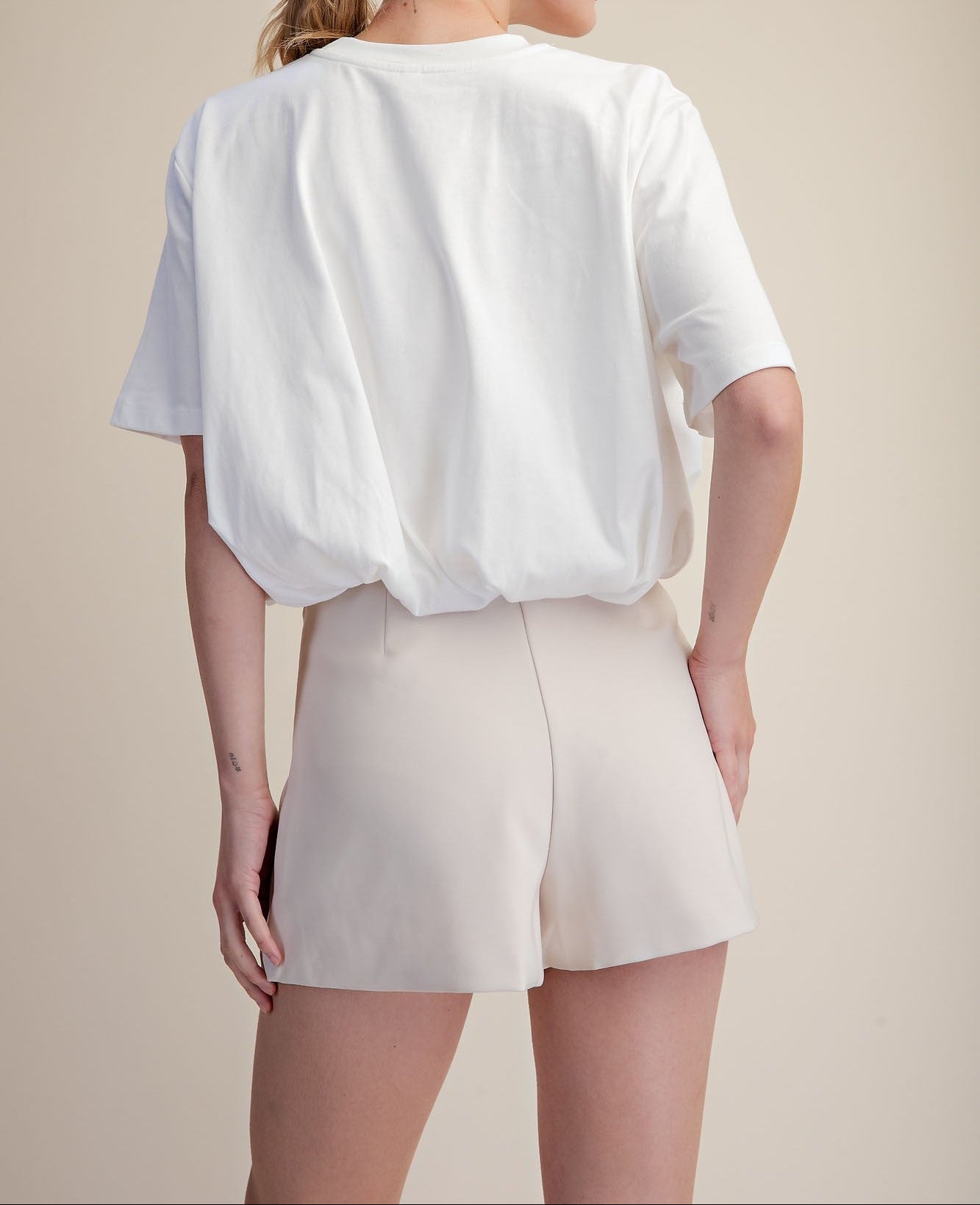 Cropped Bubble Hem T-shirt