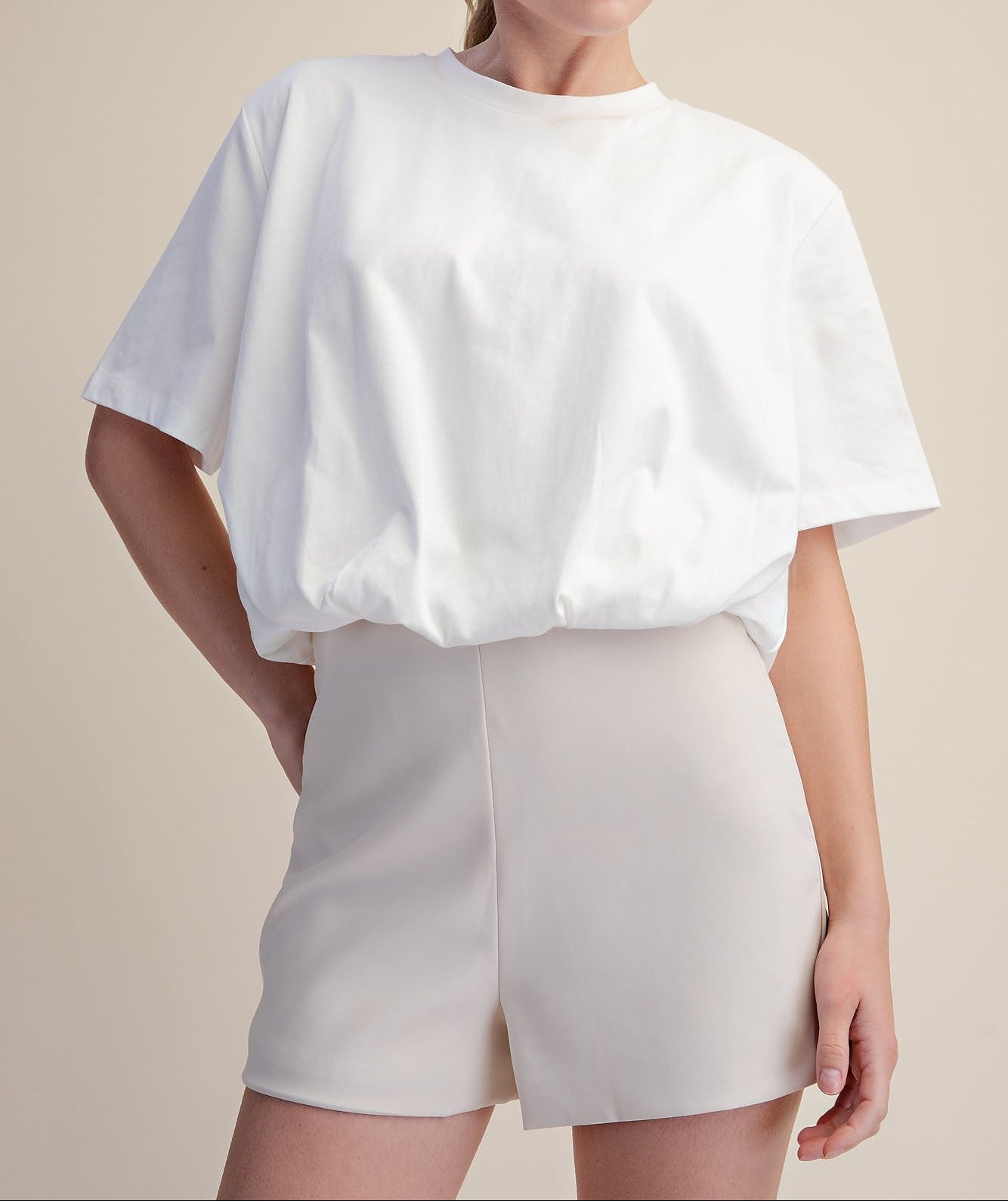 Cropped Bubble Hem T-shirt