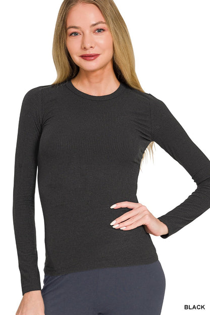 Ribbed Long Sleeve T-shirts - Brazos Avenue Market 