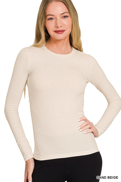 Ribbed Long Sleeve T-shirts - Brazos Avenue Market 