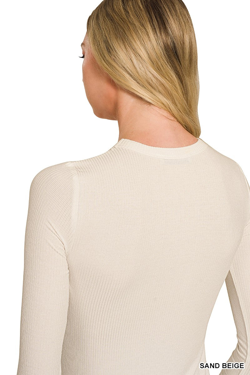 Ribbed Long Sleeve T-shirts - Brazos Avenue Market 