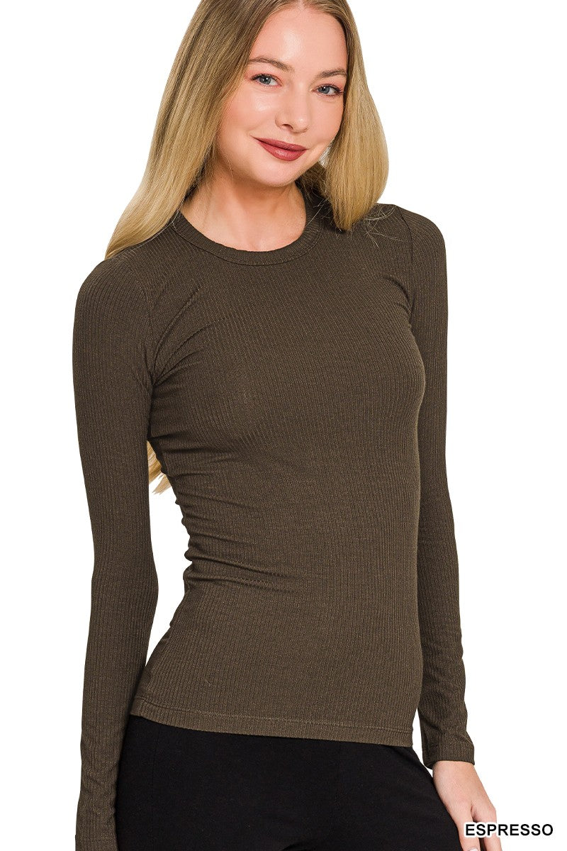 Ribbed Long Sleeve T-shirts - Brazos Avenue Market 