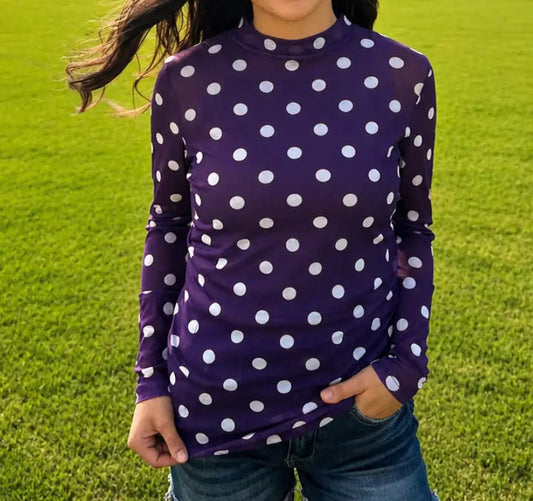 Kickoff Season Purple Mesh Top