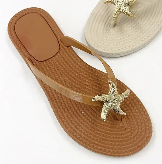 Sleek Starfish Flip Flops